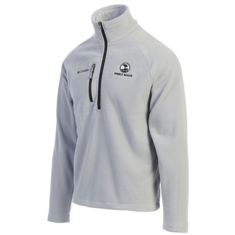 Men'S Apparel Pebble Beach  | Pebble Beach Men'S 'Fast Trek' 1/2 Zip Fleece By Columbia Grey