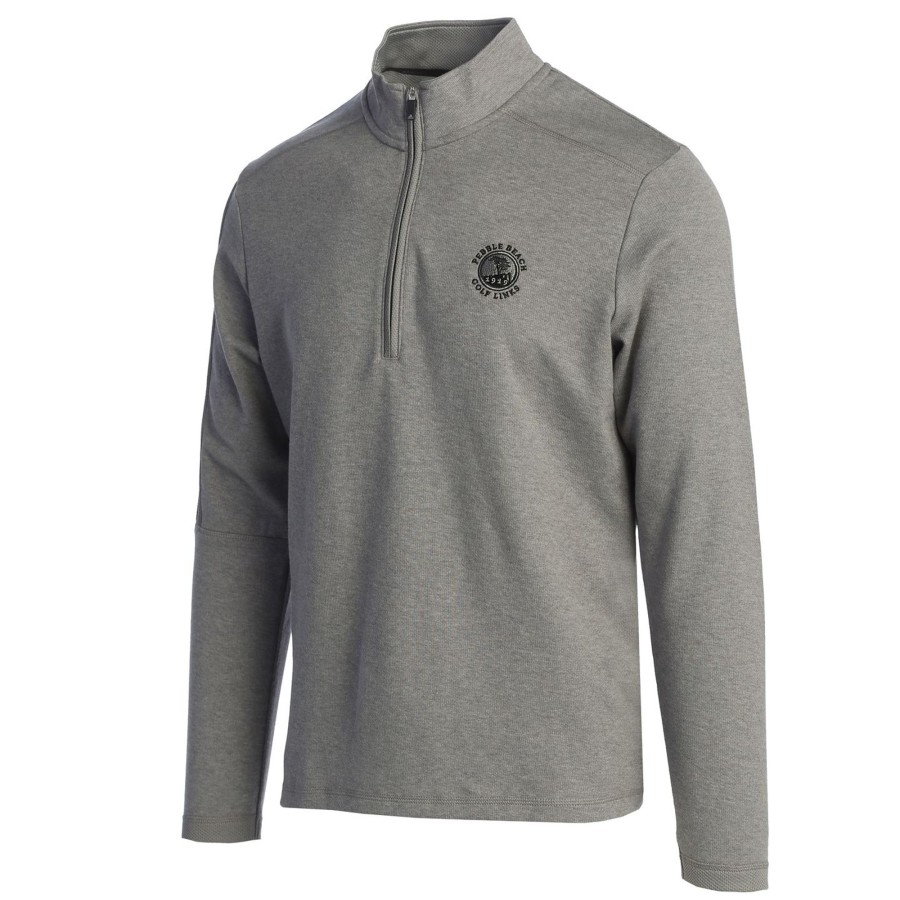 Men'S Apparel Pebble Beach | Pebble Beach Men'S 3-Stripes Heather 1/4 ...